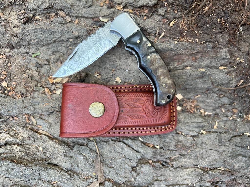 Damascus Folding Knife, Pocket 