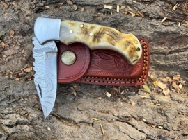 Damascus Folding Knife, Pocket 