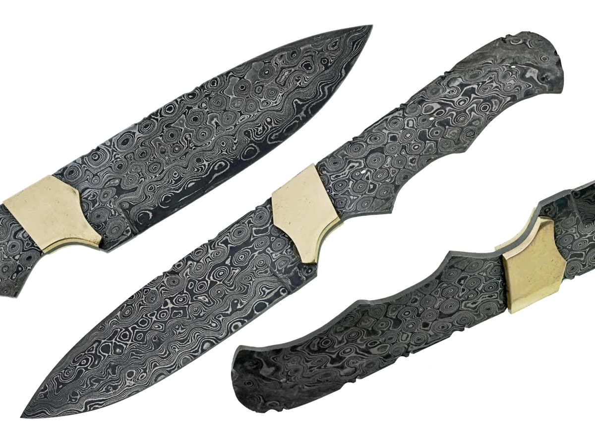 Damascus Skinner Blank Blade