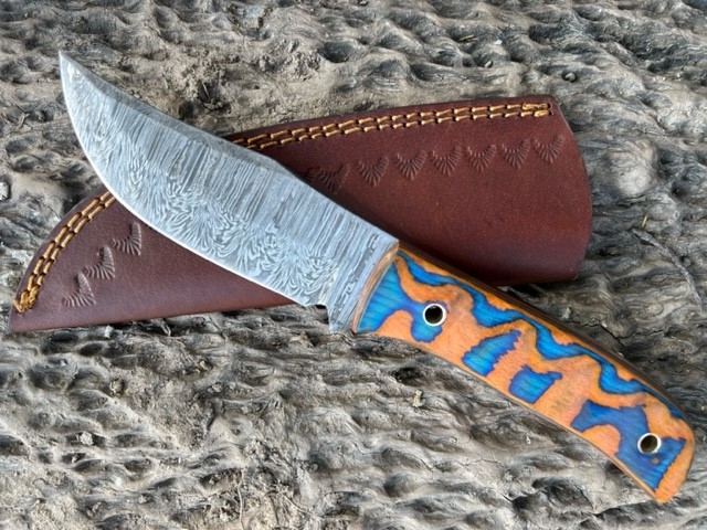 Damascus Skinner Knife, Bushcraft Knife